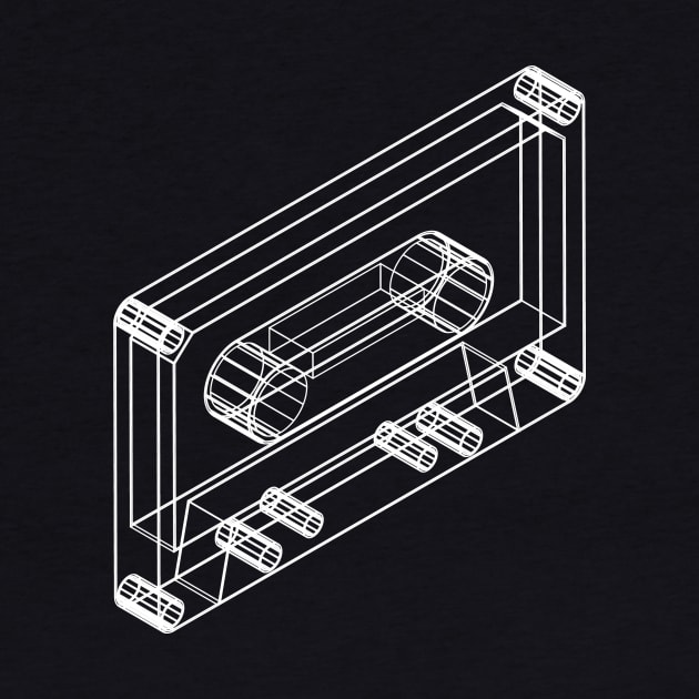 retro tape cassette 3d wireframe by lkn